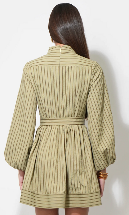 Marnie Embroidery Stripe Mini Dress