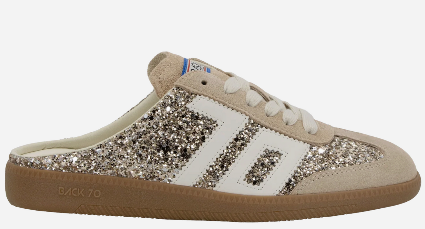 Easter in Glitter Gold Backless Sneakers