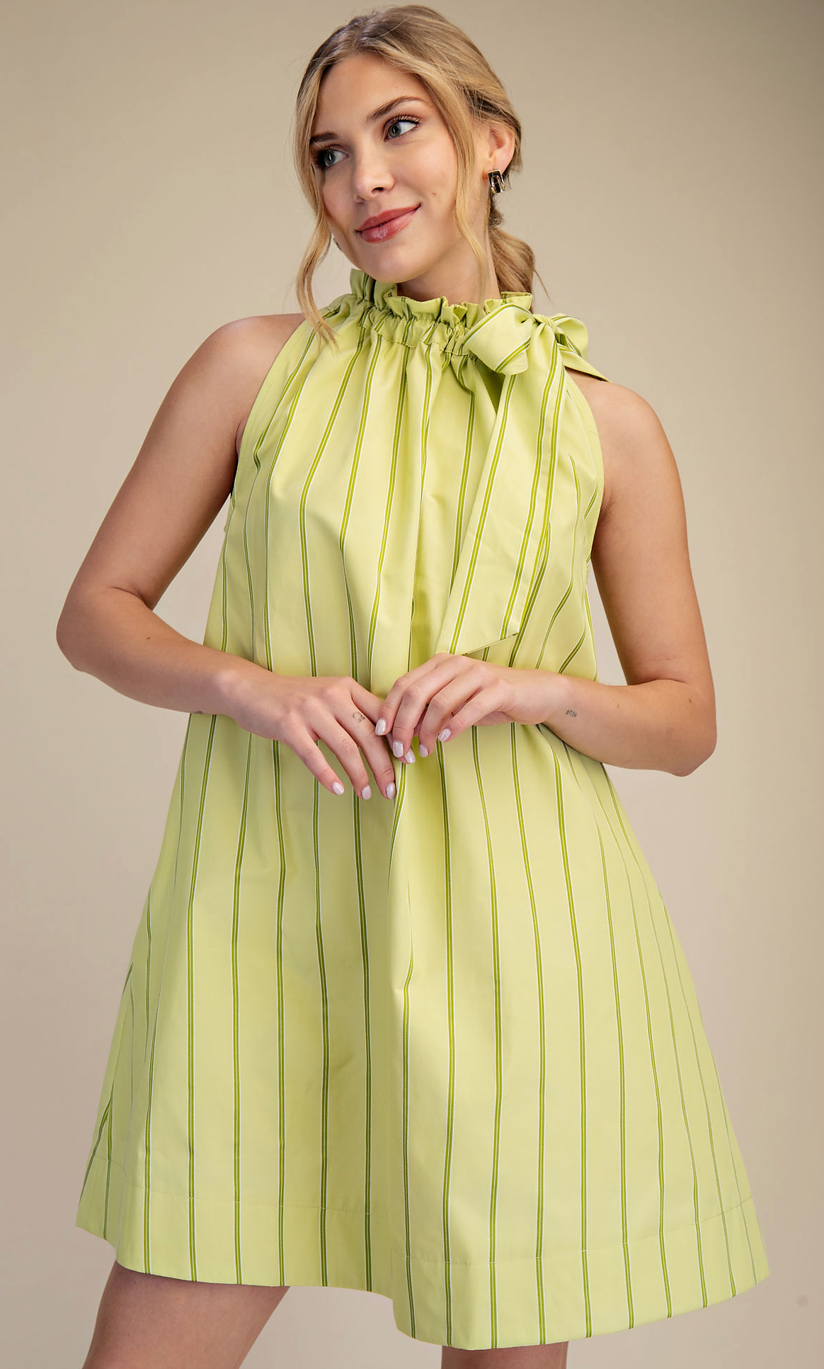 Sorbet Mini Dress-Lime