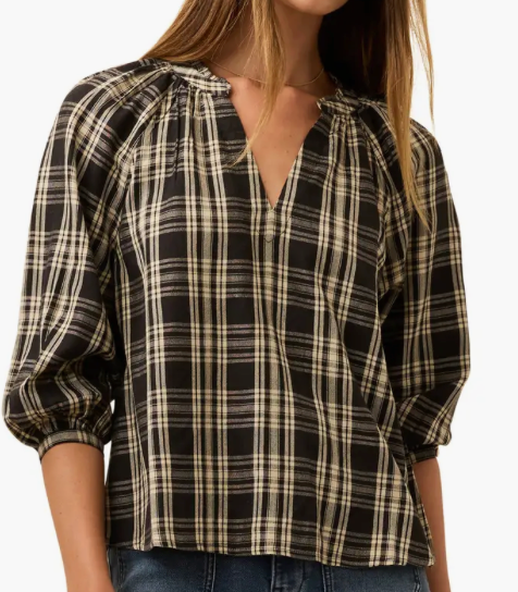Portia Plaid Top