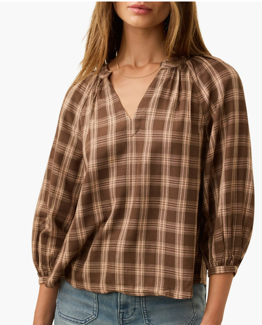 Portia Plaid Top