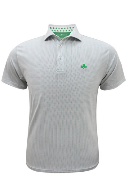 Shamrock White Custom Trim Checker Polo
