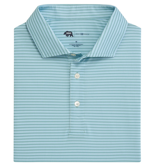 Trophy Stripe Performance Pique Polo-Aquifer