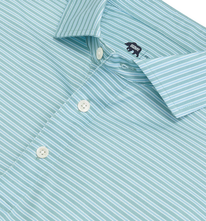 Trophy Stripe Performance Pique Polo-Aquifer