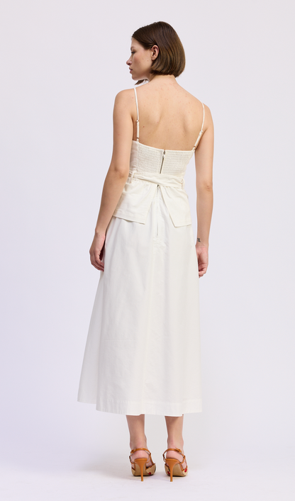 Samantha Mixed Media Midi Dress