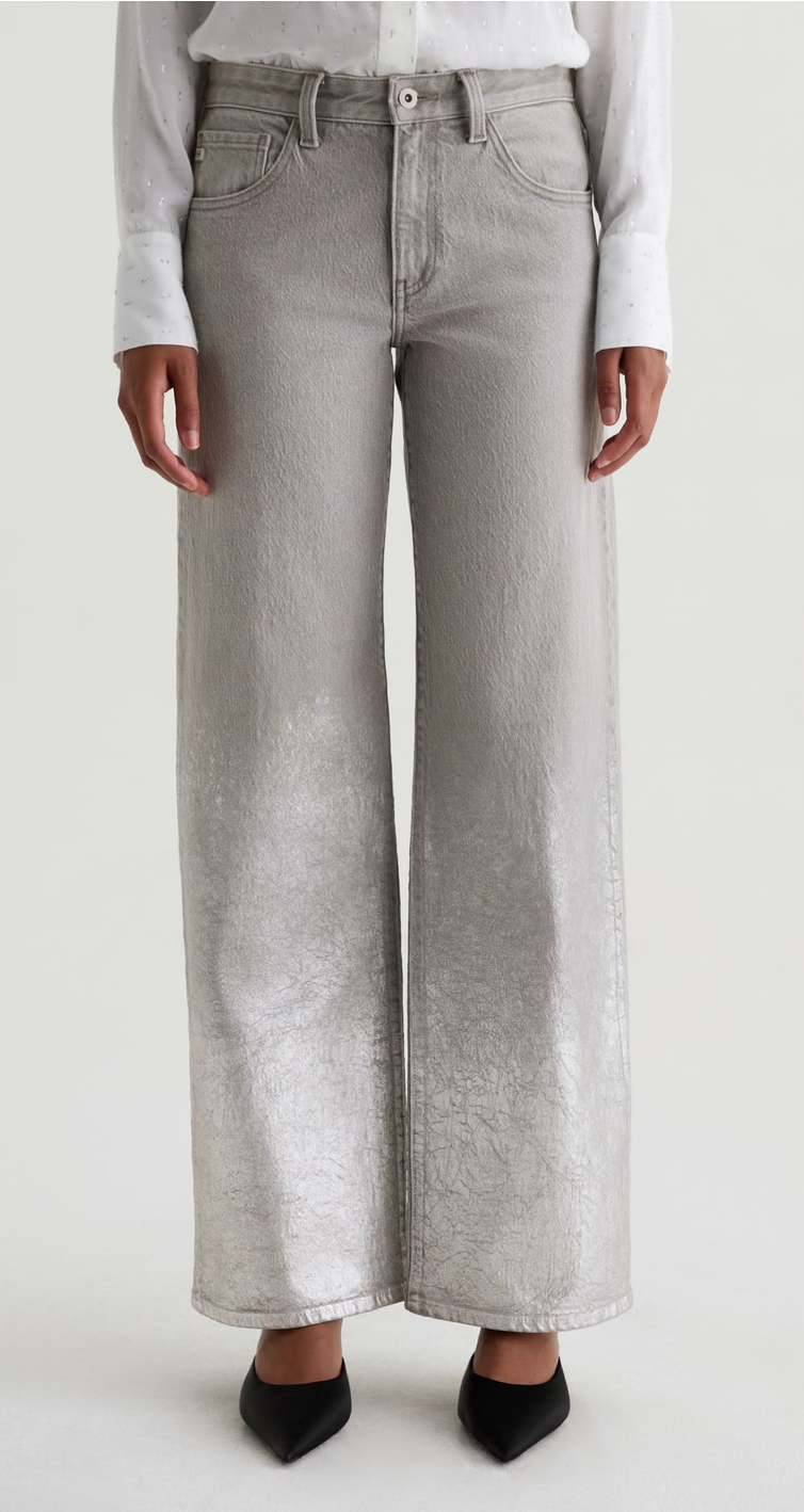 Adria Low-Rise Wide Leg in Silver Myst