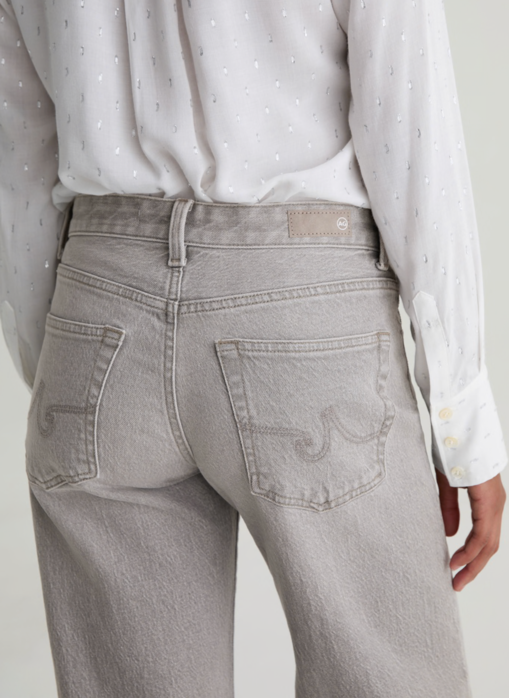 Adria Low-Rise Wide Leg in Silver Myst