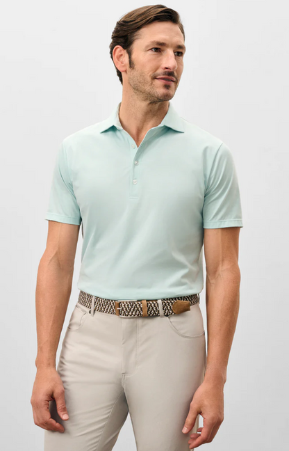 Fine Pique Knit 4-Button Polo-Elba Solid