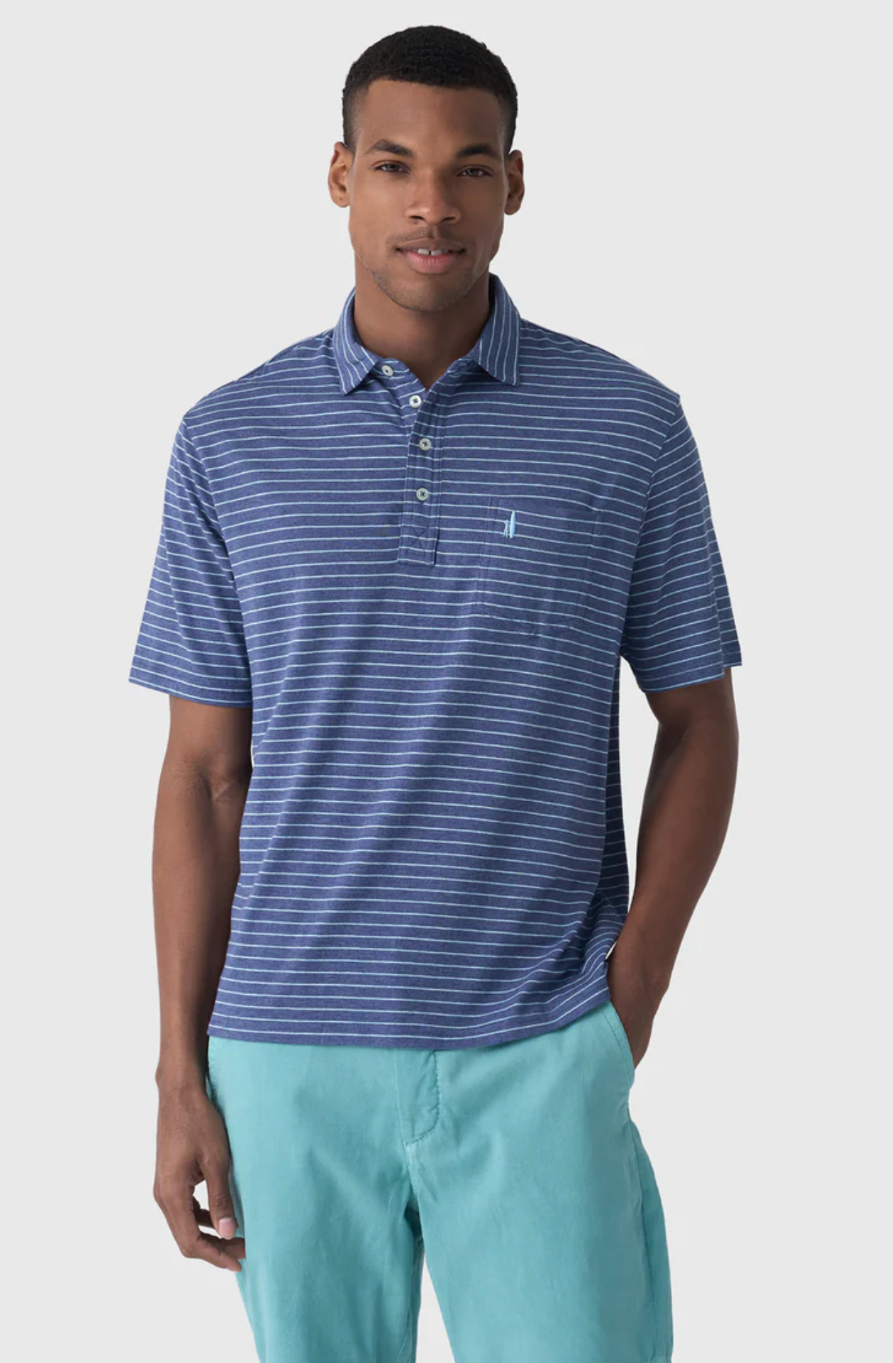 Original 4-Button Polo-Ryan Stripe
