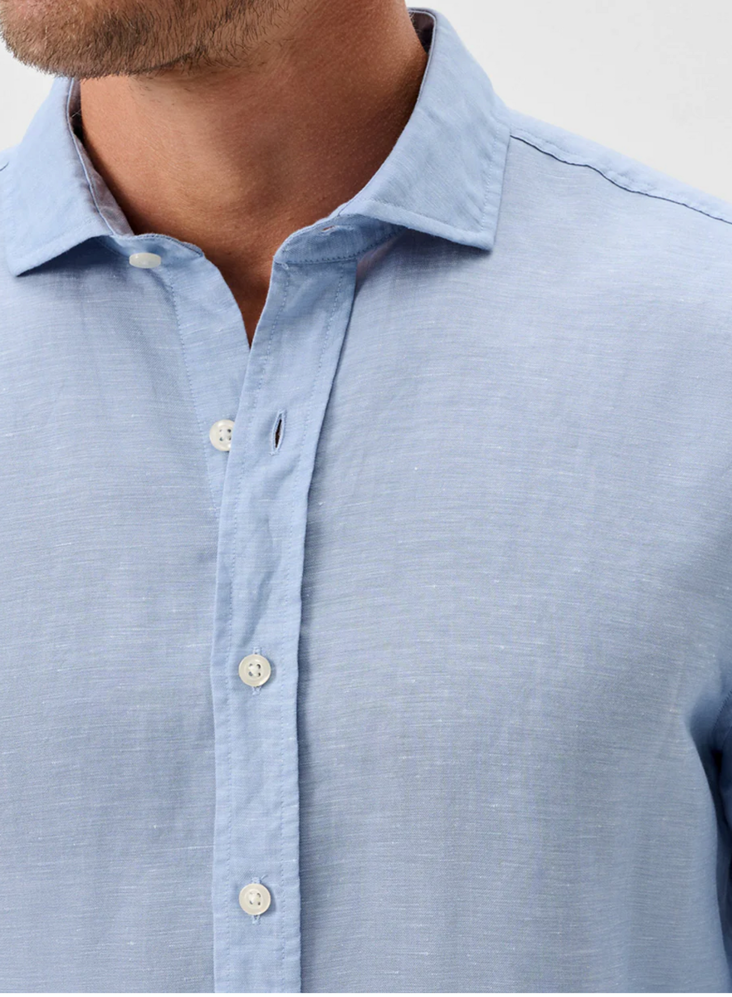 Linen Blend Button Down Shirt-McCarthy Solid