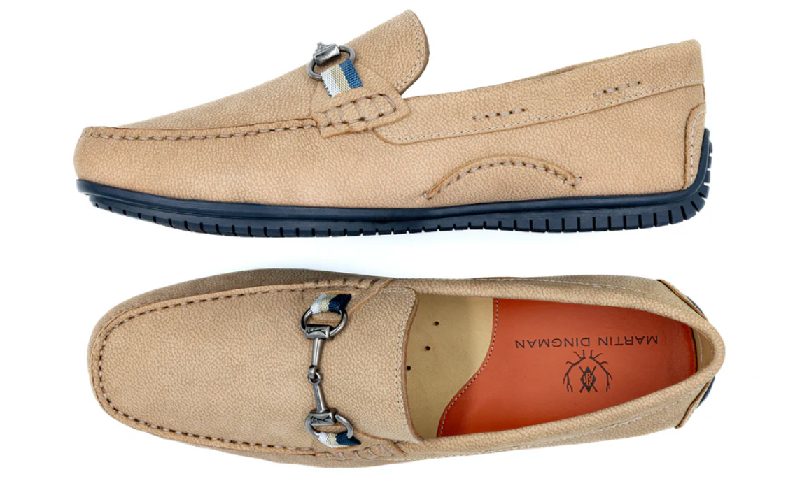 Bermuda Nubuck Horse Bit Loafers in Biscuit