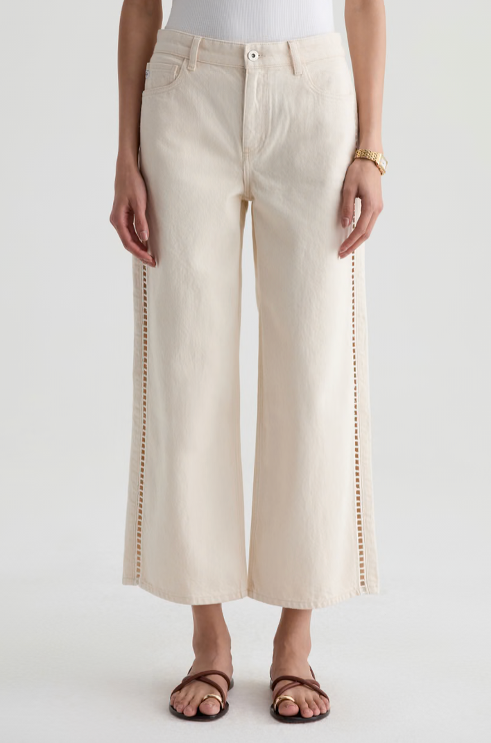 Saige Wide Leg Crop Jean in Fresh Air