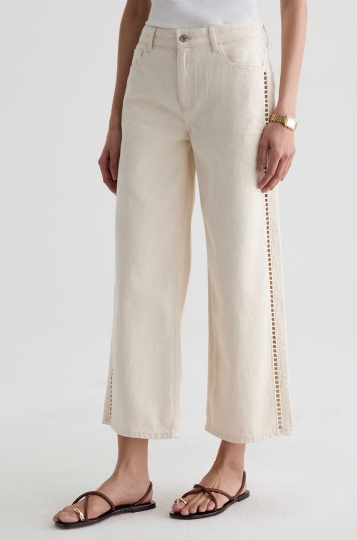 Saige Wide Leg Crop Jean in Fresh Air