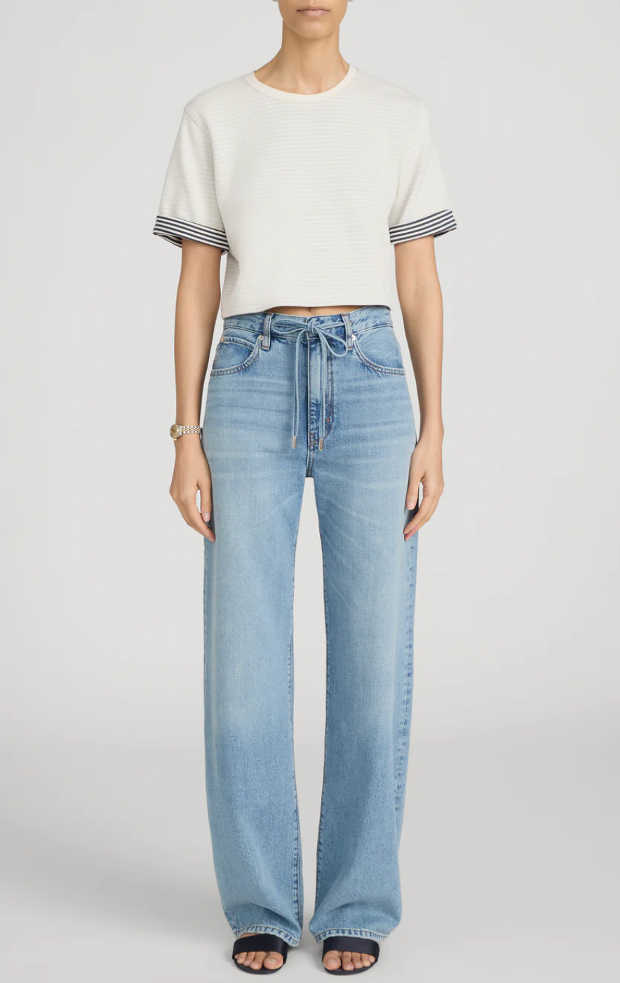 The Off Duty Drawstring Bow Jean in Afterglow
