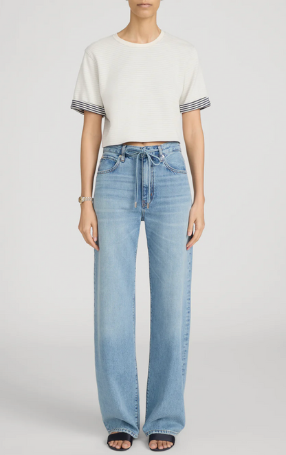 The Off Duty Drawstring Bow Jean in Afterglow