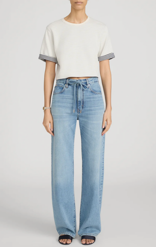 The Off Duty Drawstring Bow Jean in Afterglow