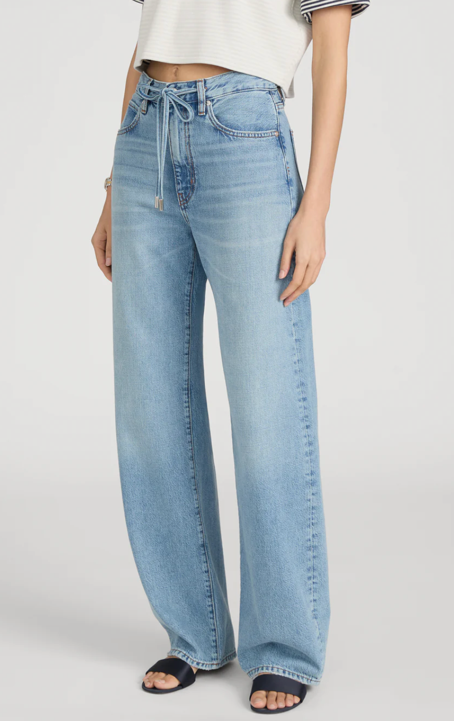 The Off Duty Drawstring Bow Jean in Afterglow