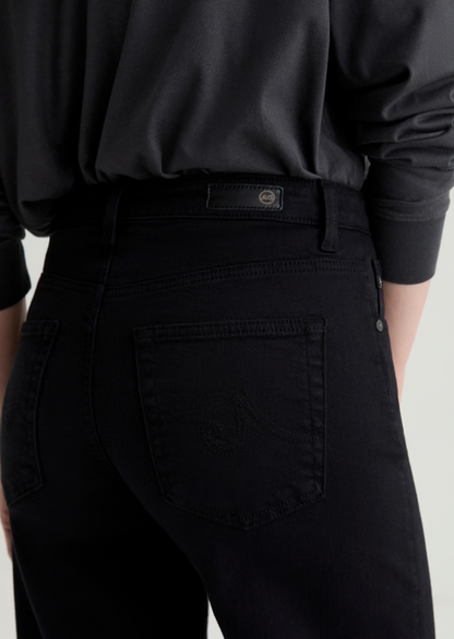 Saige Wide Leg Crop Jean in Super Black
