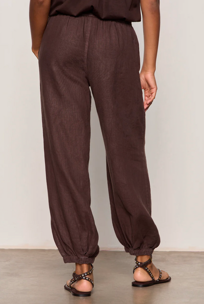 Melody Micro Linen Balloon Pant in Rich Soil