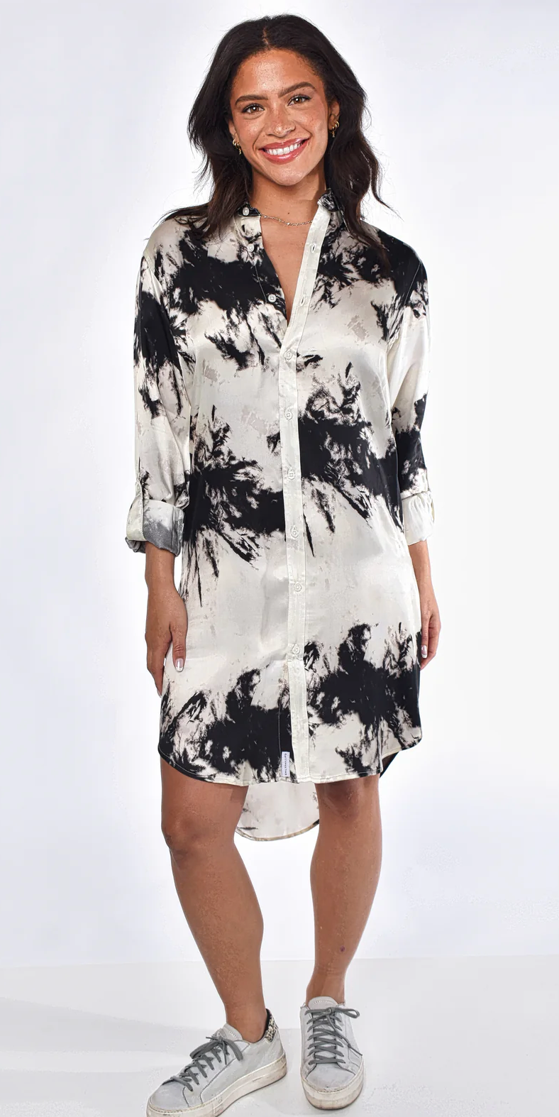 Tie Dye Tencel Girlfriend Mini Dress