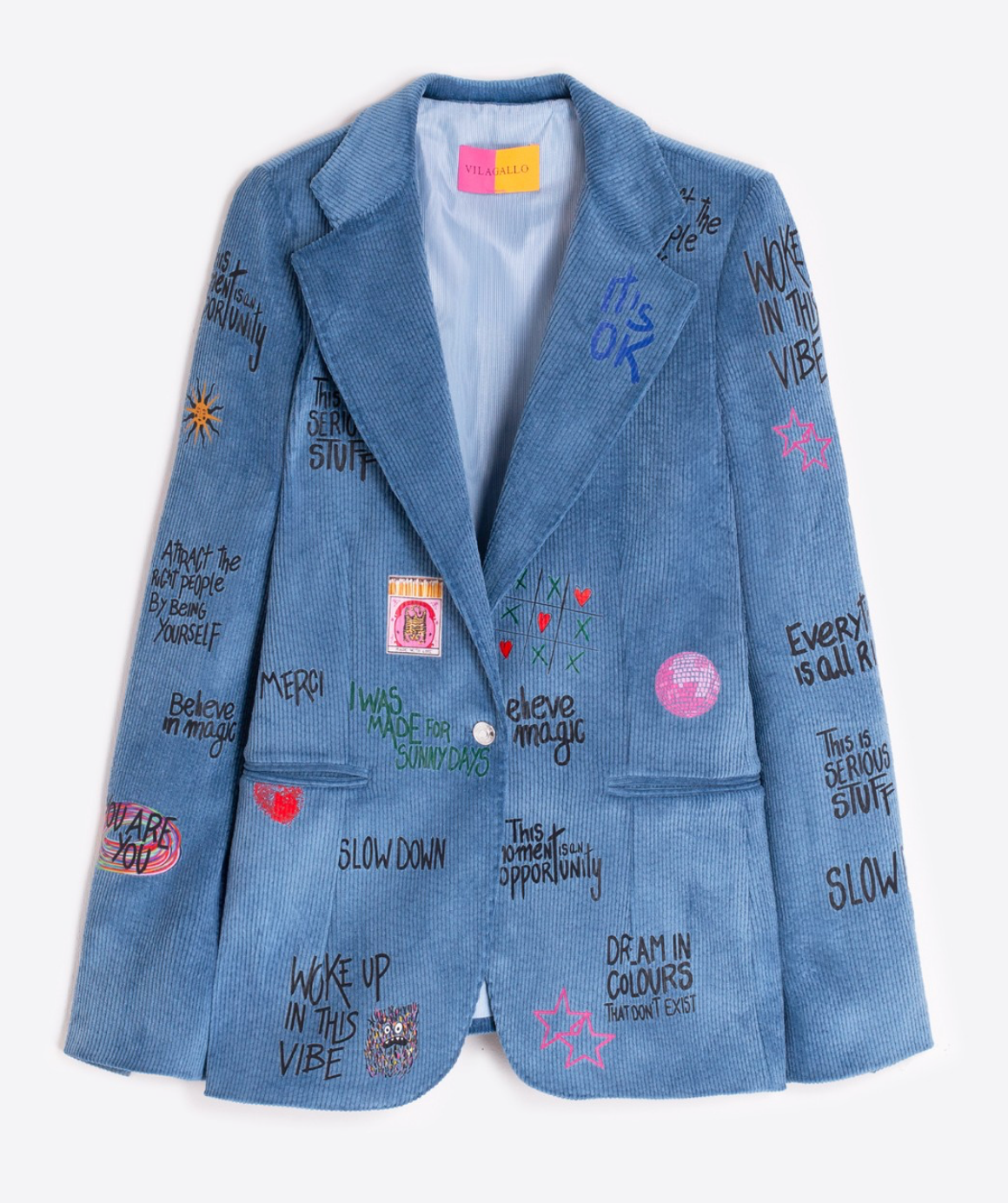 Jacket Helen Graffiti Pana Azulado