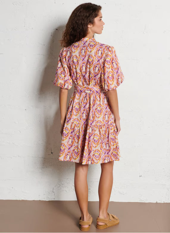 Suncoo Short Belted Arabesque Cerrone Dress