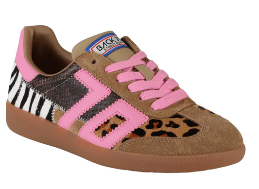 Squid in Leopard Zebra Fuxia Sneakers