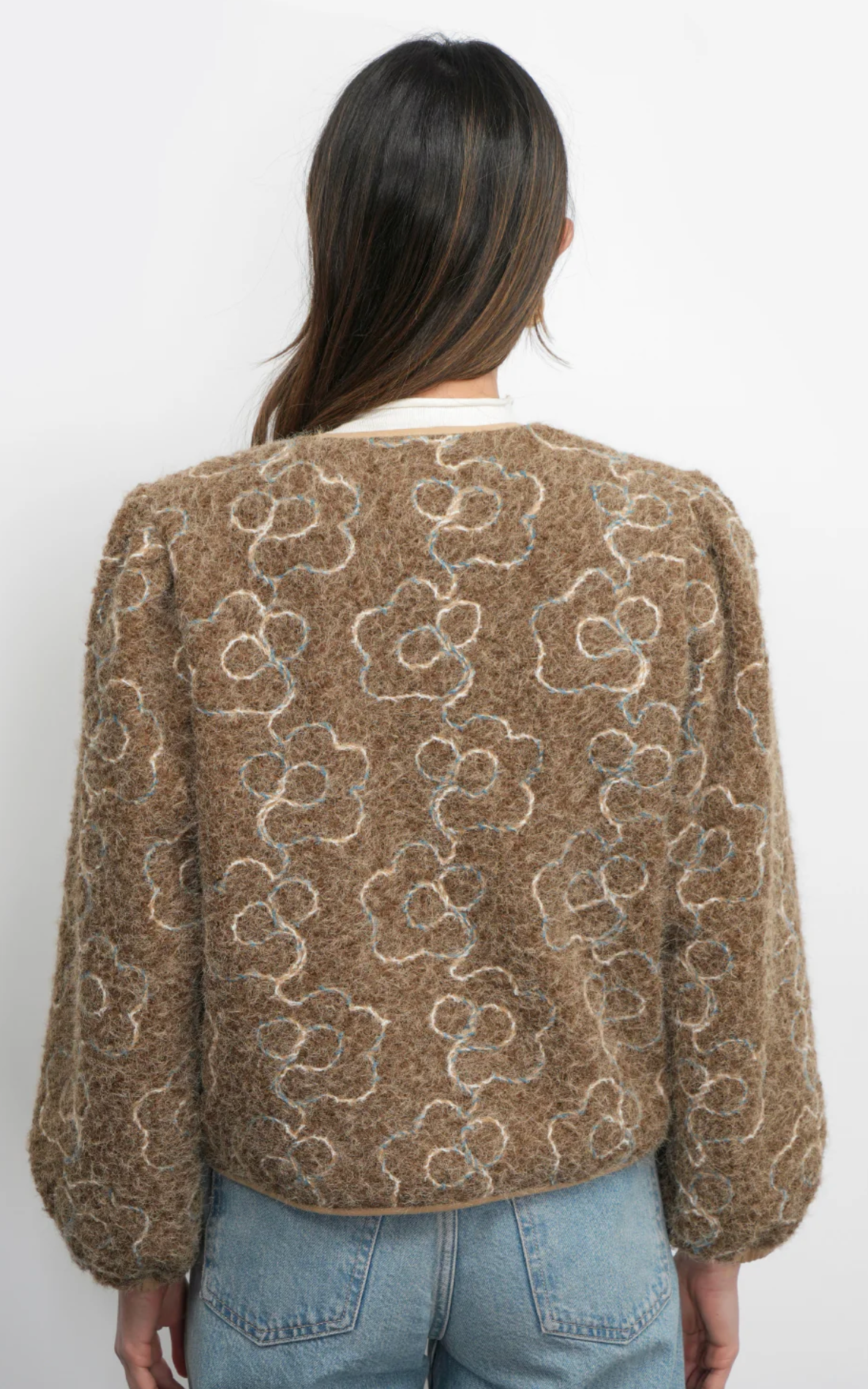 Harrison Embroidered Fuzzy Jacket