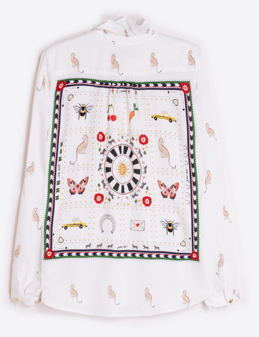 Shirt Volantes Hipica Print Espalda