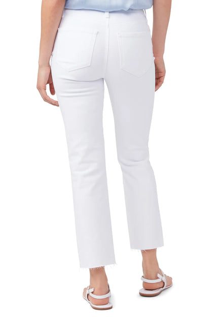 Cindy Crop Raw Hem in Crisp White