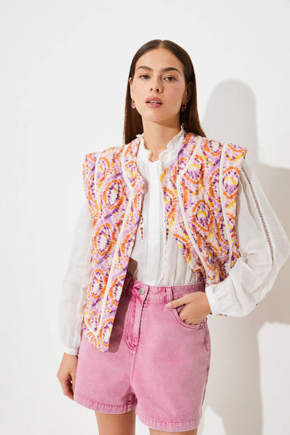 Suncoo Short Arabesque Print Jacket
