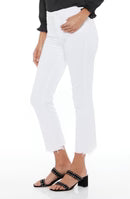 Cindy Crop Raw Hem in Crisp White