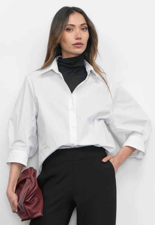 Thea Oversized Lantern Sleeve Button Down Shirt