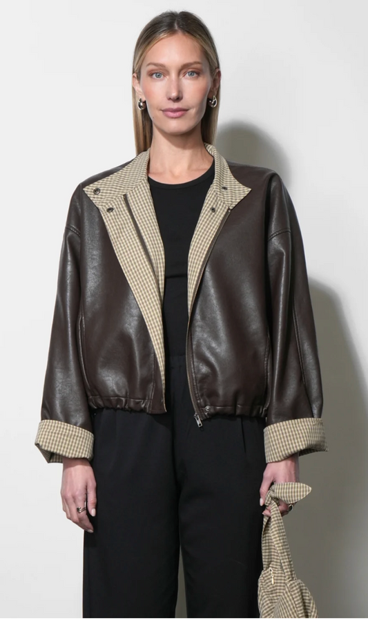 Greylin Tania Faux Leather Jacket w/ Mini Tote