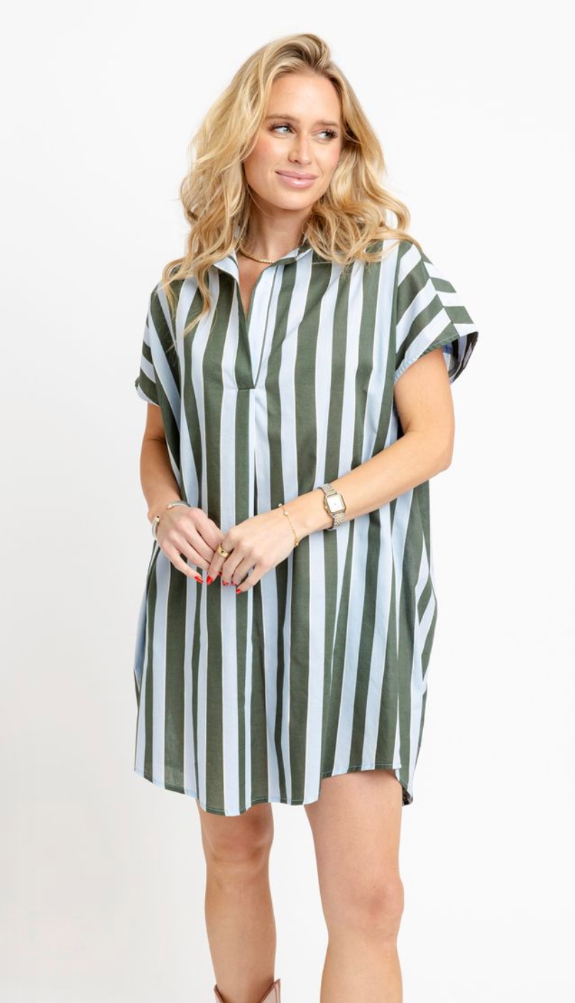 Karlie Collar Shirt Dress