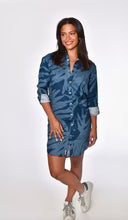 Emily Phillips Blue Leaf Linen Girlfriend Dress
