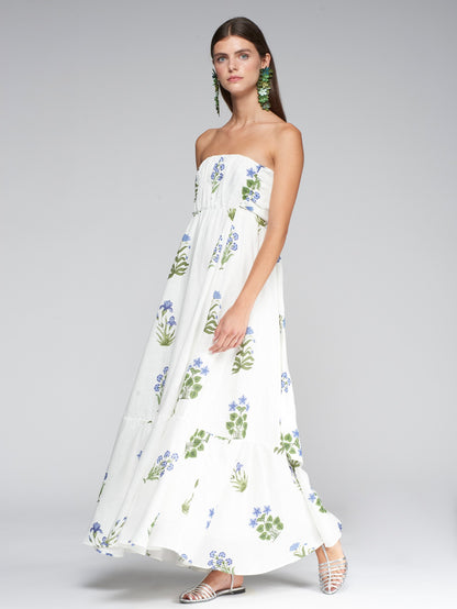 Susan Flor Azul Lino