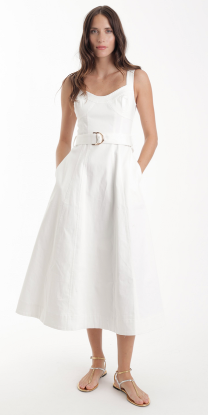 Noa Denim Dress in White