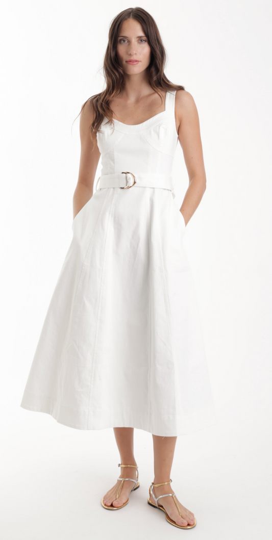 Noa Denim Dress in White