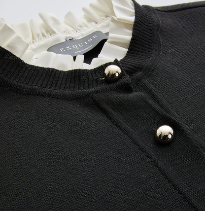 Kamilah Removable Collar Crew Neck Cardigan