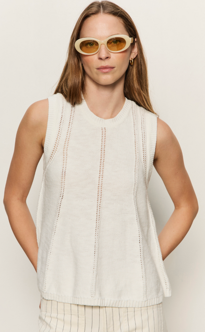 Easy Pointelle Shell in Chalk