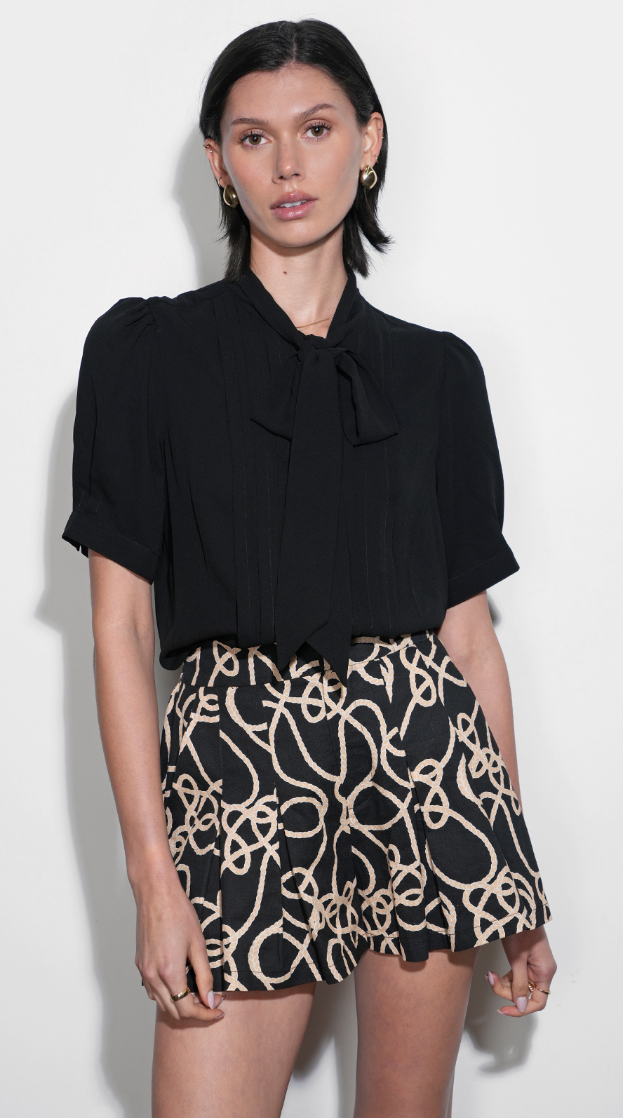 Ulyssa Pleated Shorts in Black