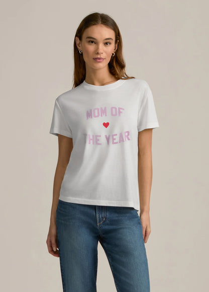 Mom of The Year Graphic T-Shirt in White with Wisteria