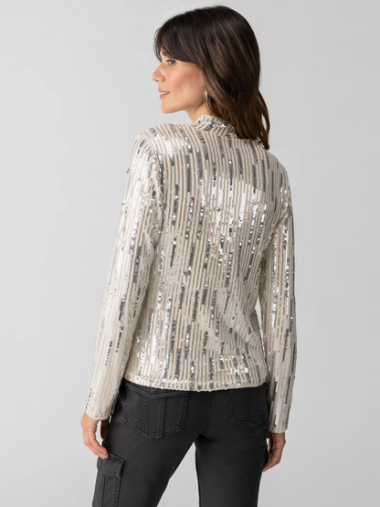 Sequin Mock Top