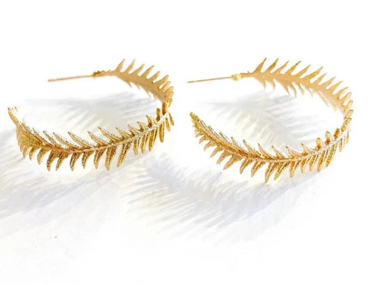 Laurel Leaf Hoop Earring