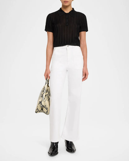 The Modern Pocket Wide Jean in White