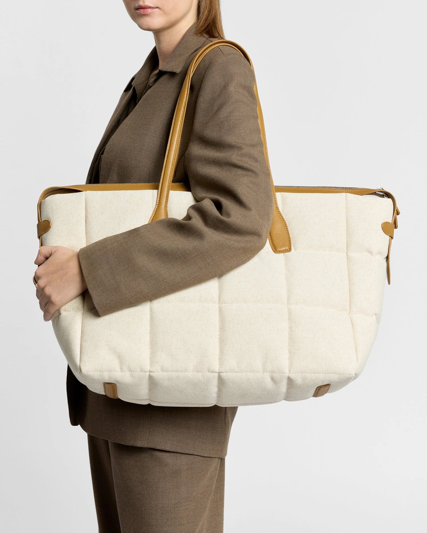 Tela Large Tote in Natural Tan Canvas