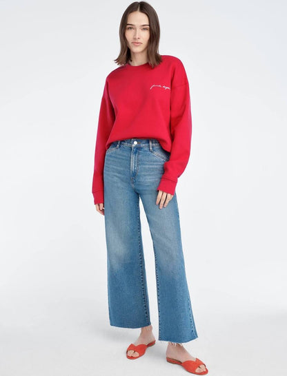 The Cropped Signature Sweatshirt in Red