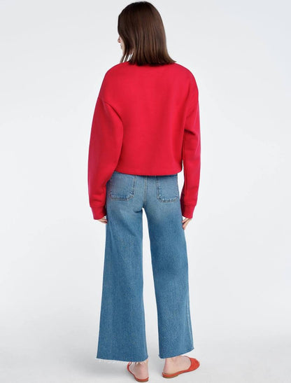 The Cropped Signature Sweatshirt in Red